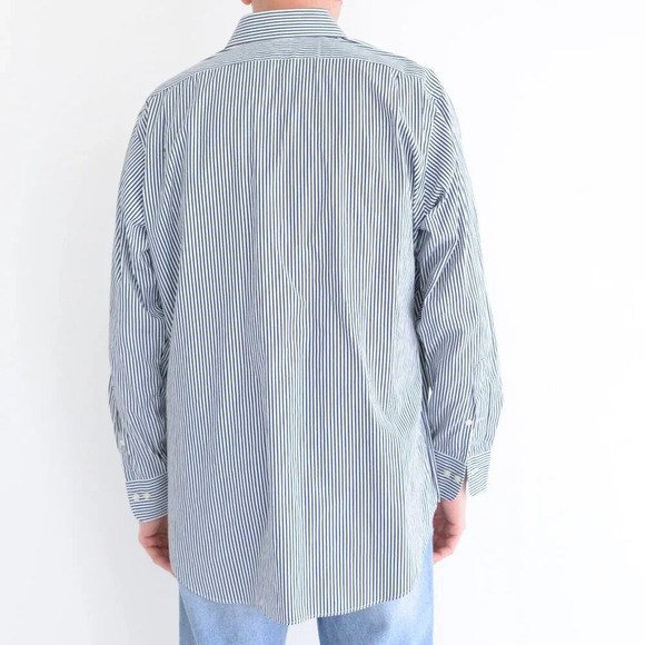 Polo By Ralph Lauren White & Green Stripe Regent Classic Fit Dress Shirt Size 16 - Picture 2 of 11